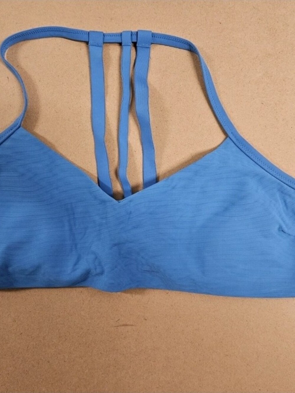 NWT Athleta Blue Ribbed Bikini Top Swim SIZE XLarge